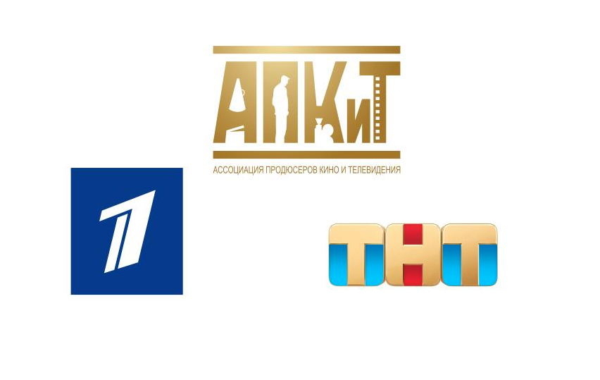 Коллаж «Телевизионное обозрение» / На фото: логотипы АПКиТ, Первого канала и ТНТ